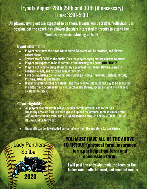 2023 tryout info 